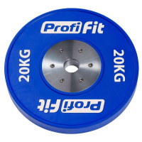Диск профессиональный обрезиненный цветной d51 мм, 20 кг Profi-Fit синий