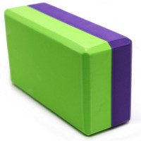 Йога блок Sportex полумягкий 2-х цветный 223х150х76 мм B26353 фиолетово-зеленый