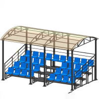 Трибуна для зрителей 4 ряда на 34 места с навесом и перилами Spektr Sport