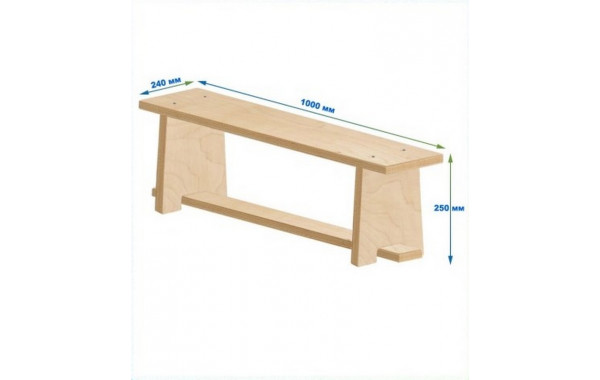 Скамейка гимнастическая 1000мм ЭКО (фанерная) ножки фанера Dinamika 600_380