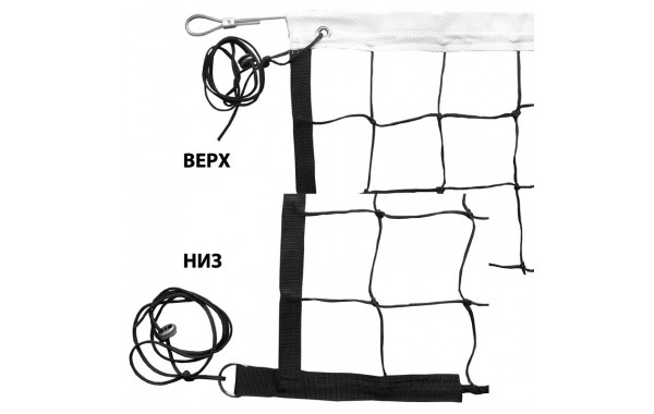 Сетка волейбольная 9,5х1 м, нить 3,5 мм ПП, яч.10 см FS-V-№6 черная 600_380