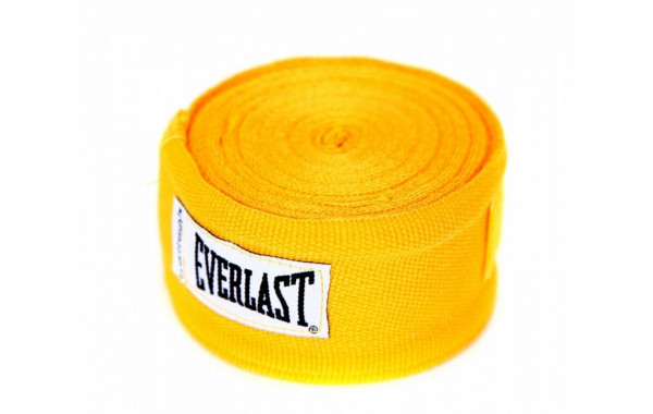 Бинт боксерский Everlast 4.55 м (пара) желтый 4456GU 600_380