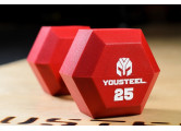 Гантель YouSteel PU 25 кг красная