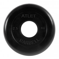 Диск обрезиненный d51мм MB Barbell Atlet 2,5кг черный MB-AtletB51-2,5