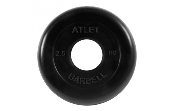 Диск обрезиненный d51мм MB Barbell Atlet 2,5кг черный MB-AtletB51-2,5 600_380
