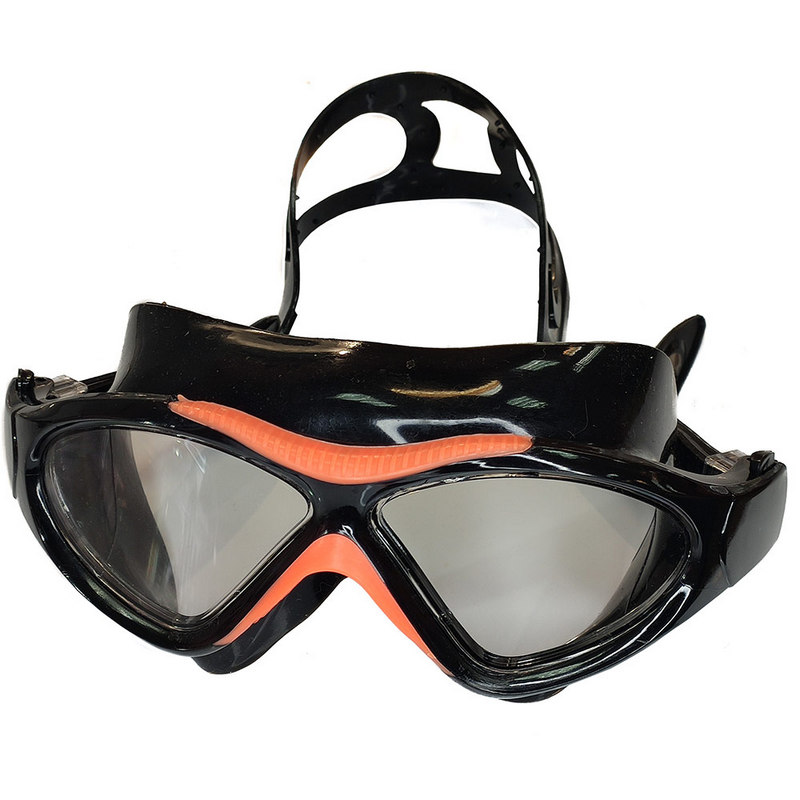 Очки маска для плавания взрослая (черно/оранжевые) Sportex E36873-10 800_800