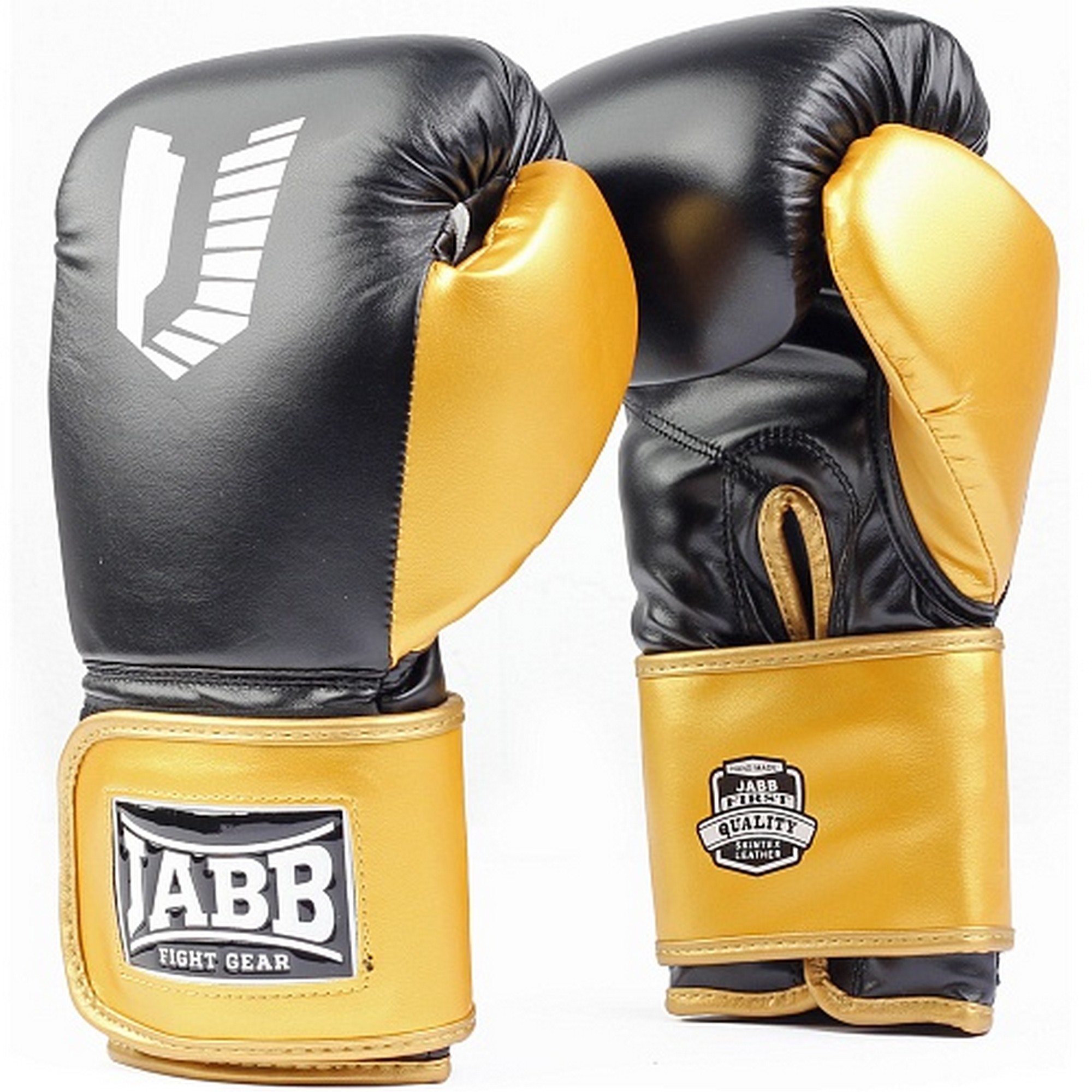 Перчатки боксерские (иск.кожа) 14ун Jabb JE-4081/US Ring черный\золото 2000_2000