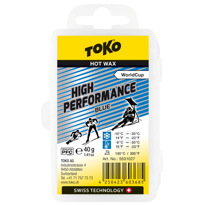 Парафин высокофтористый TOKO High Performance blue (-10°С -30°С) 40 г. 5501027 700_700
