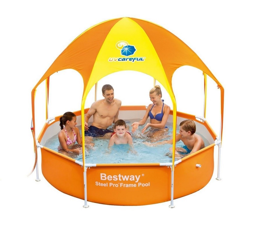 Каркасный бассейн с навесом 244х51 см Bestway 56432 888_800