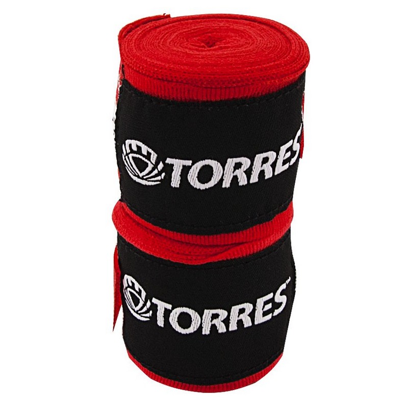 Бинт боксерский Torres PRL619015R, длина 3,5 м, ширина 5,5 см, 1 пара, хлопок, красный 800_800