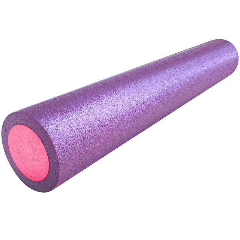 Ролик для йоги Sportex полнотелый 2-х цветный (фиолетовый/розовый) 90х15см PEF90-10 800_800