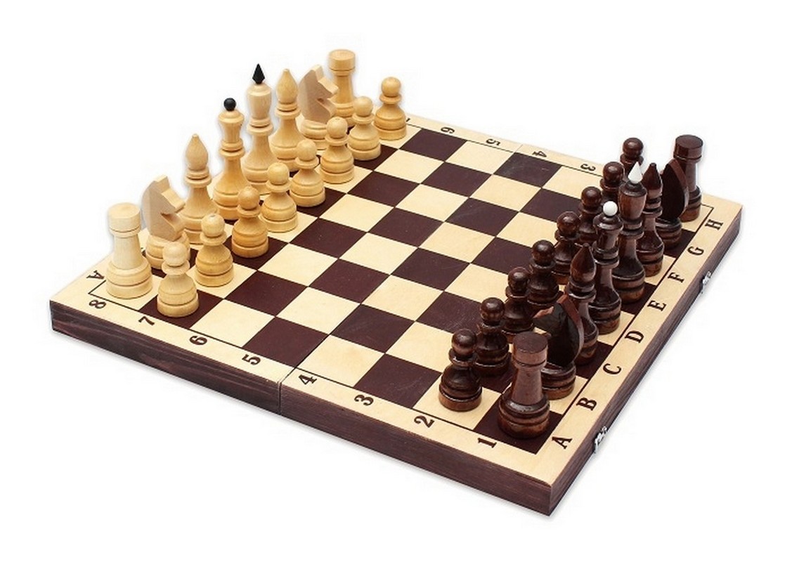 Шахматы обиходные лак с темной доской Р-11 1127_800