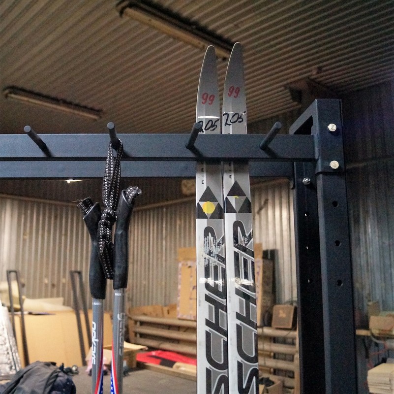 Стеллаж для лыж мобильный + вешалка для палок на 36 пар Spektr Sport Медиум-2М+ 801_800