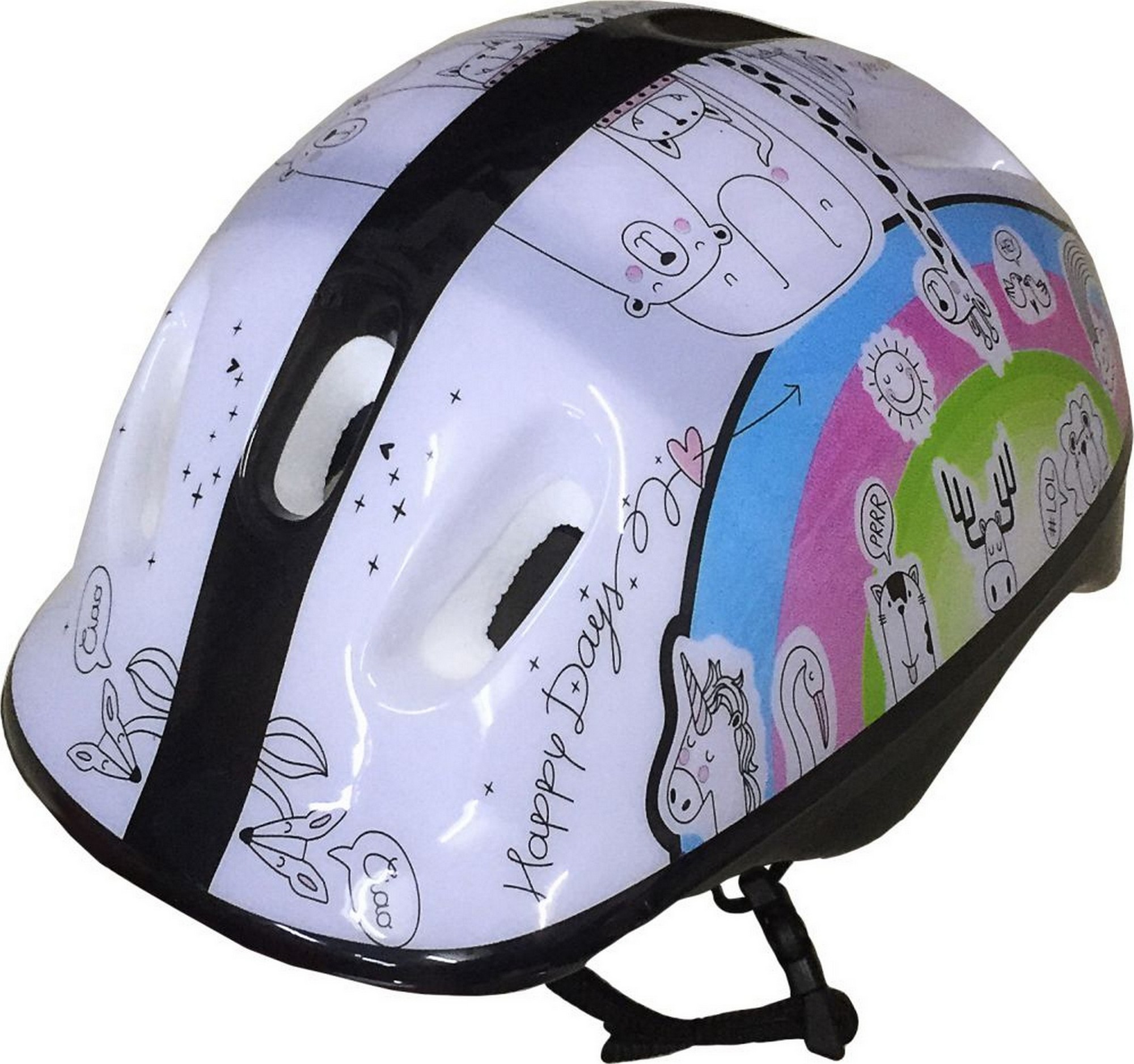 Шлем защитный подростковый Atemi размер окруж (52-54 см), М (6-12 лет) AKH06GM аквапринт Зверушки 2000_1876