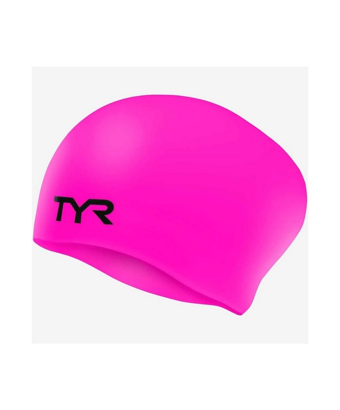 Шапочка для плавания TYR Long Hair Wrinkle-Free Silicone Cap, силикон, LCSL\693 розовый 665_800