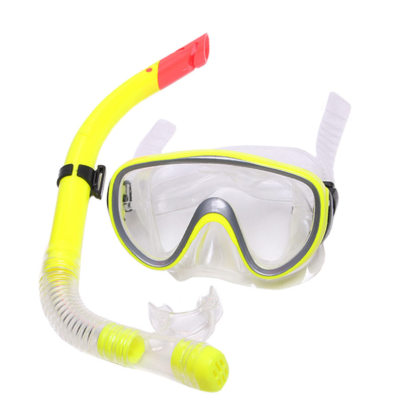Набор для плавания маска+трубка Sportex E33110-3 желтый, (ПВХ) 800_800