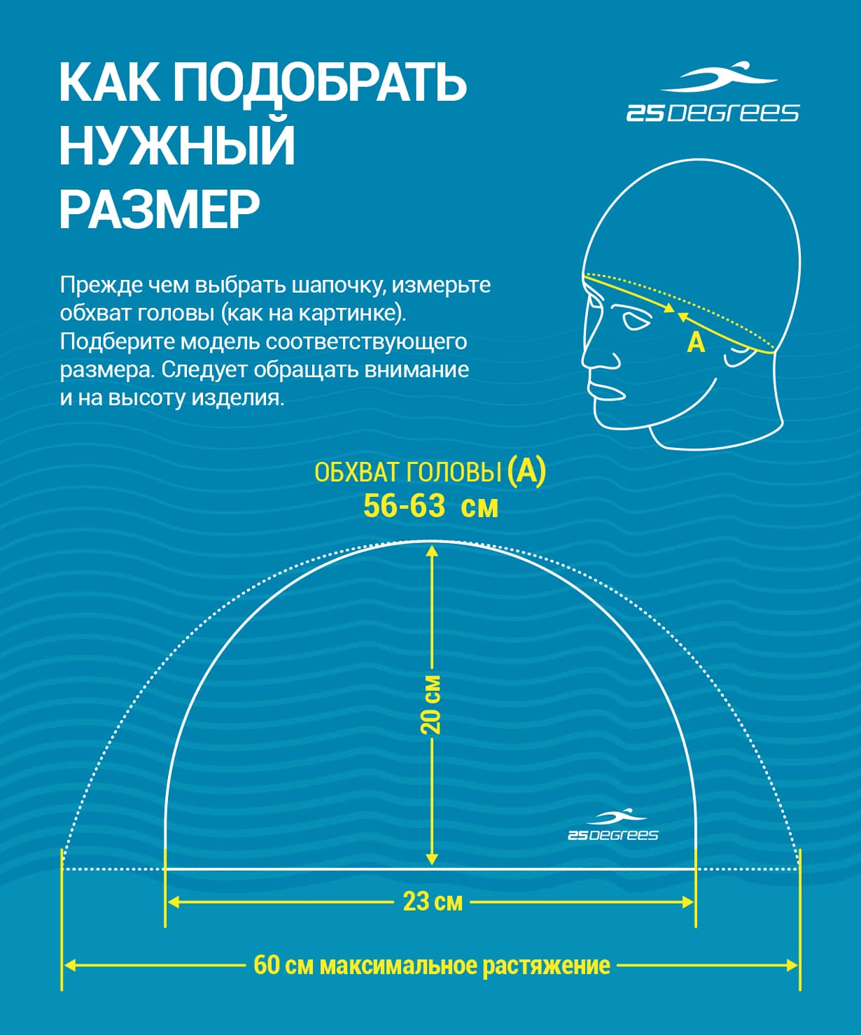 Шапочка для плавания 25DEGREES Nuance Yellow, силикон 1230_1479