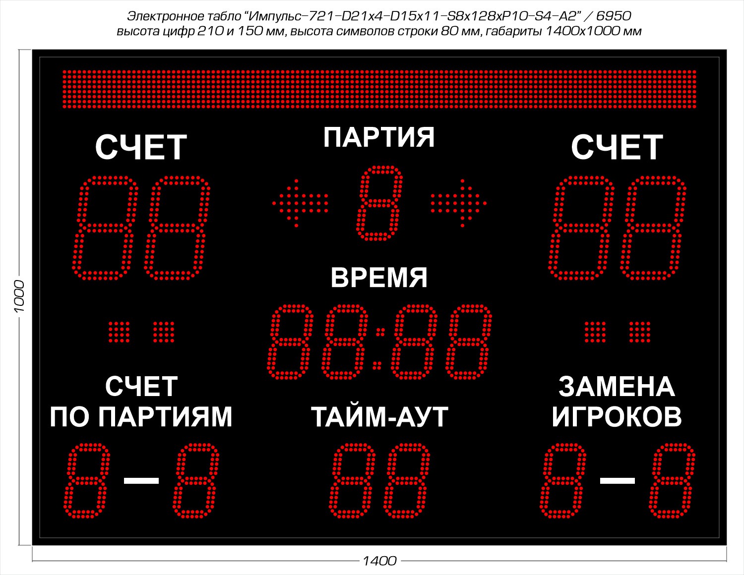 Табло для волейбола Импульс 721-D21x4-D15x11-S8x128xP10-S4-A2 1500_1160