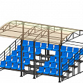 Трибуна для зрителей 5 рядов на 42 места с навесом и перилами Spektr Sport 120_120