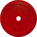 Диск обрезиненный Torres 5 кг PL50405, D25 мм, красный 120_120