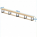 Скамейка гимнастическая 3500мм (щит.сосна) ножки метал Dinamika 120_120